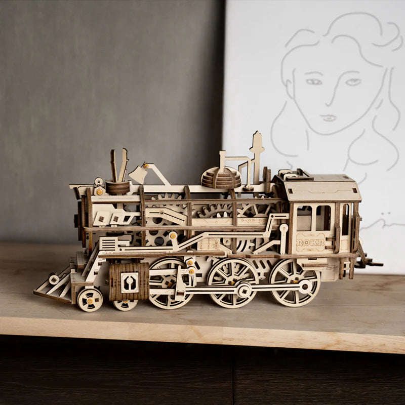 Locomotive 3D Wooden Puzzle Model lk701 - Holz Wunder