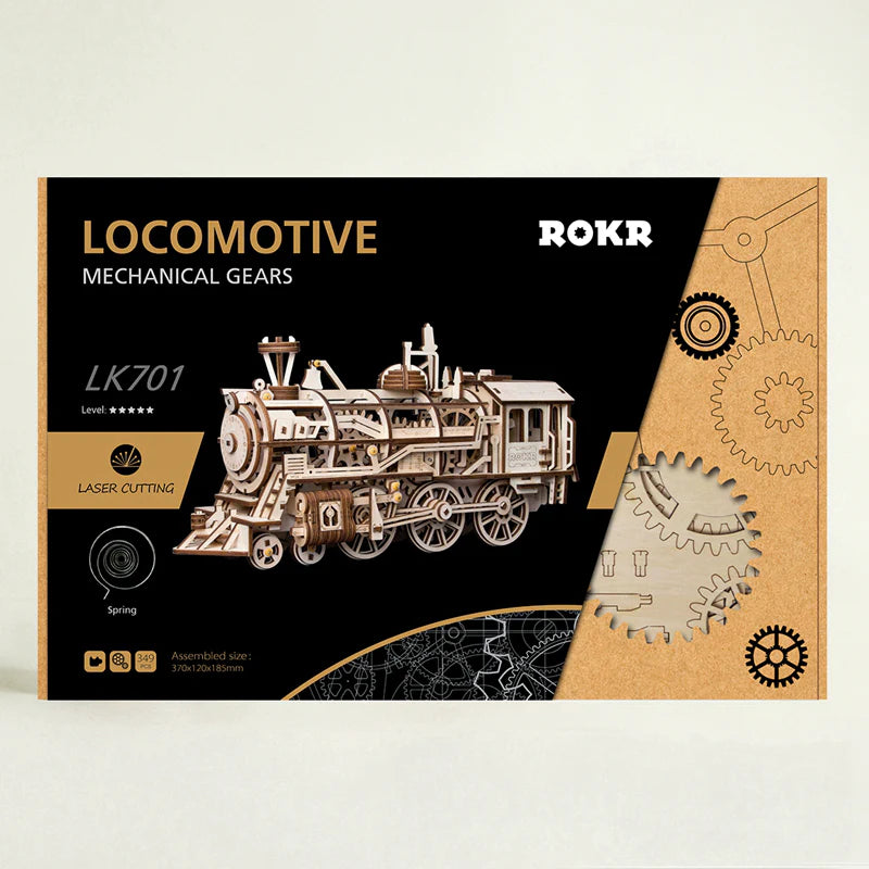 Locomotive 3D Wooden Puzzle Model lk701 - Holz Wunder
