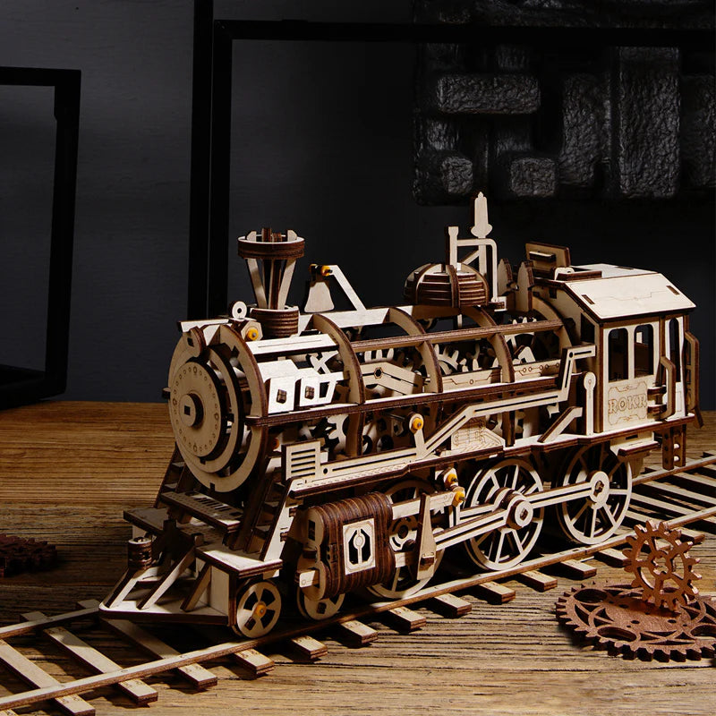 Locomotive 3D Wooden Puzzle Model lk701 - Holz Wunder